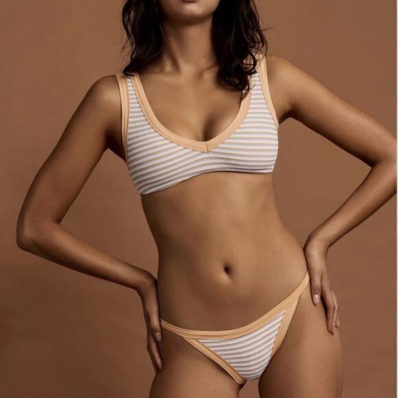 L*SPACE Seaside Stripe Vacay Bikini Bottom Size L - Picture 1 of 9